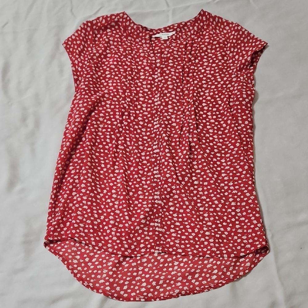 Fun 2 Fun Red and White Patterned Blouse